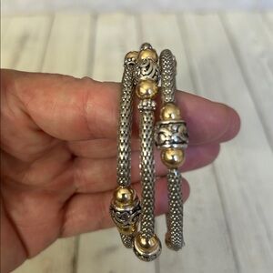 Elegant Silver, Black and Gold Women's Beaded Wrap Bracelet